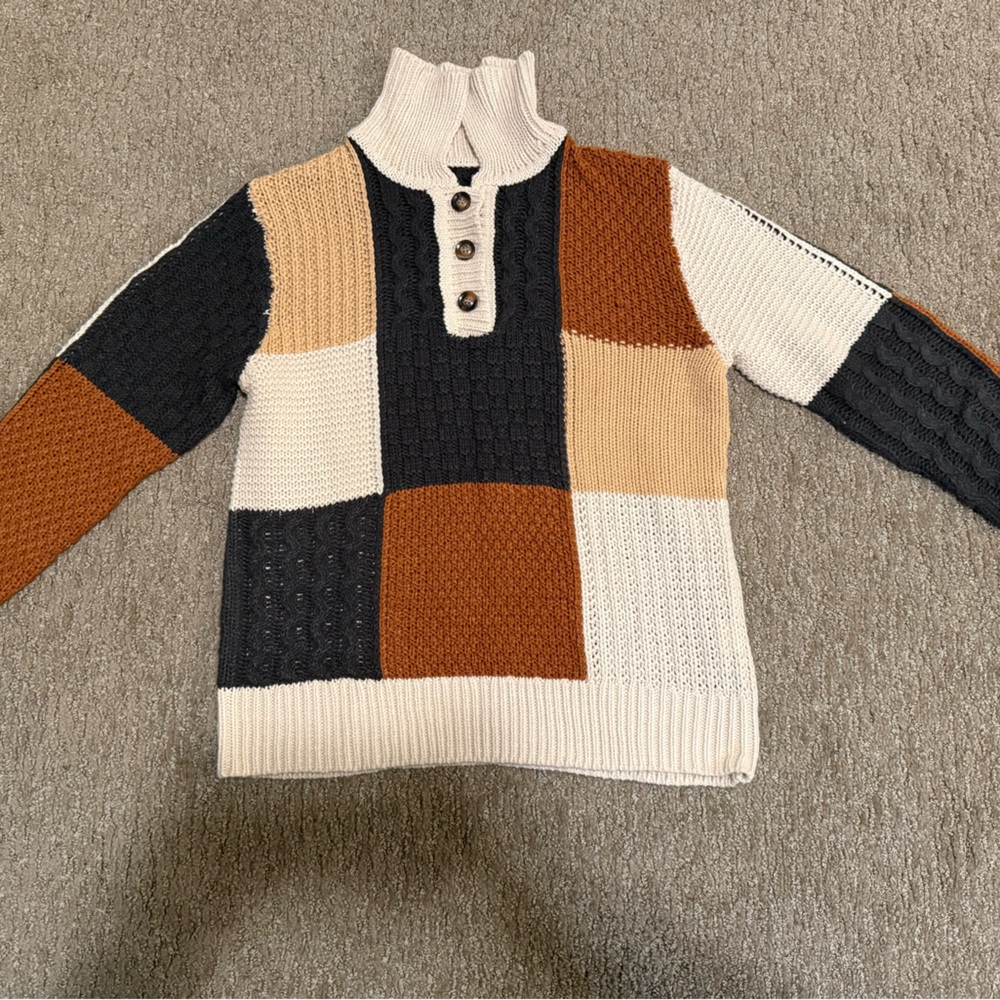 Colorblock Knit Pullover Sweater